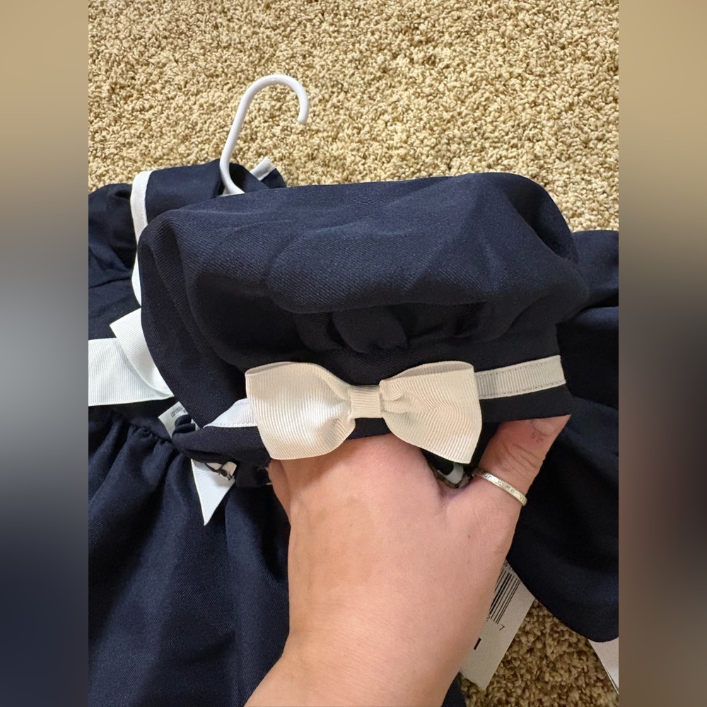 Rare Editions Navy Sailor Dress 3 Piece Set Baby Girls 24M NWT - Picture 3 of 7